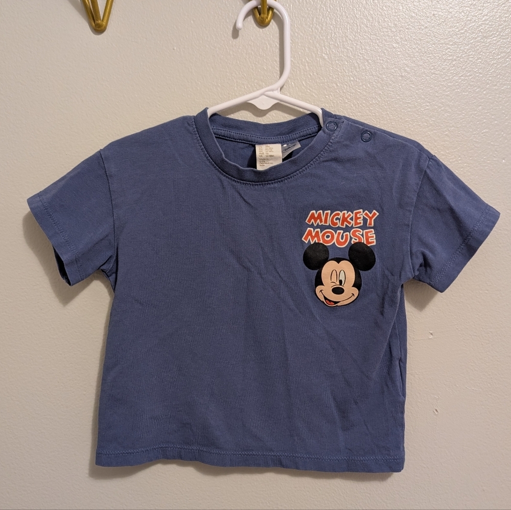 H&M - Disney Mickey Mouse Blue Short Sleeve Shirt